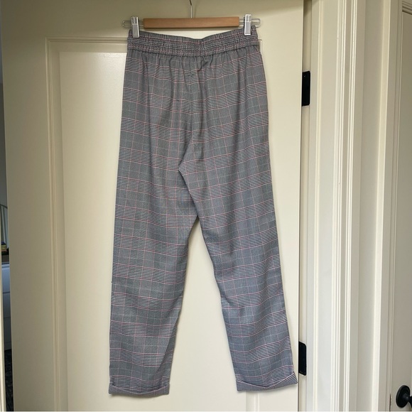 Gray Plaid Drawstring Waist Jogger Pants - Picture 2 of 5